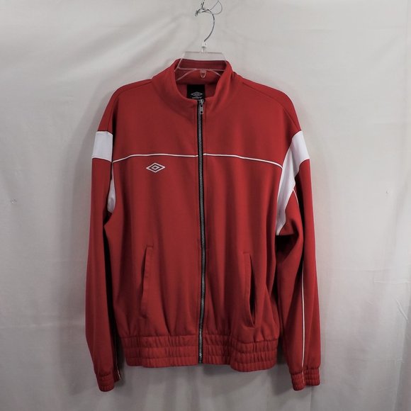 Umbro Other - NWOT Umbro Mens Red & White Zip Up Varsity Sport Jacket M
